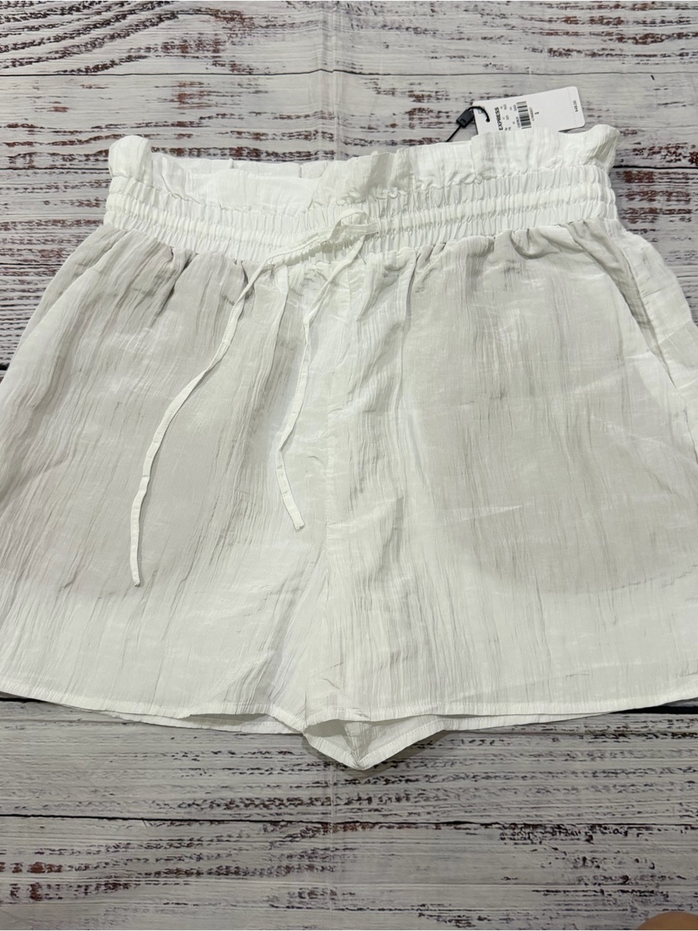Women’s White Elastic Waist Drawstring Shorts express size small